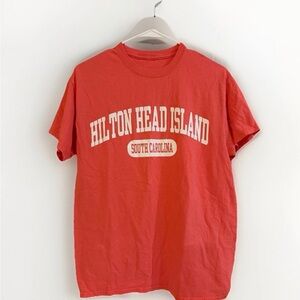 Hilton Head Island Graphic Coral Tee HHI Oversized Small